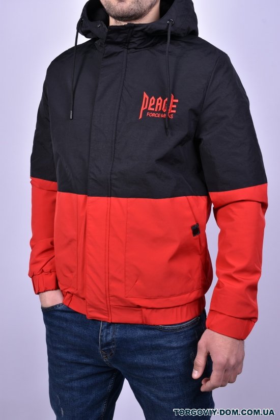 Куртка чоловіча демісезонна (кол. чорний/червоний) з плащової тканини Розміри в наявності : 42, 44, 48 арт.99-52