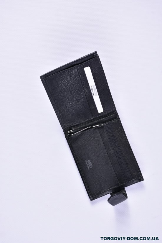 Кошелек кожаный мужской (цв.чёрный) размер 11/9 см арт.MD555E-12