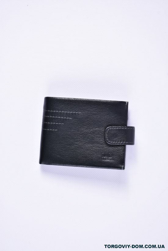 Кошелек кожаный мужской (цв.чёрный) размер 11/9 см арт.MD555E-8