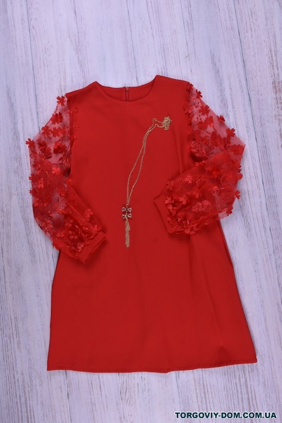 Платье для девочки (цв.красный) Рост в наличии : 146 арт.Богдана