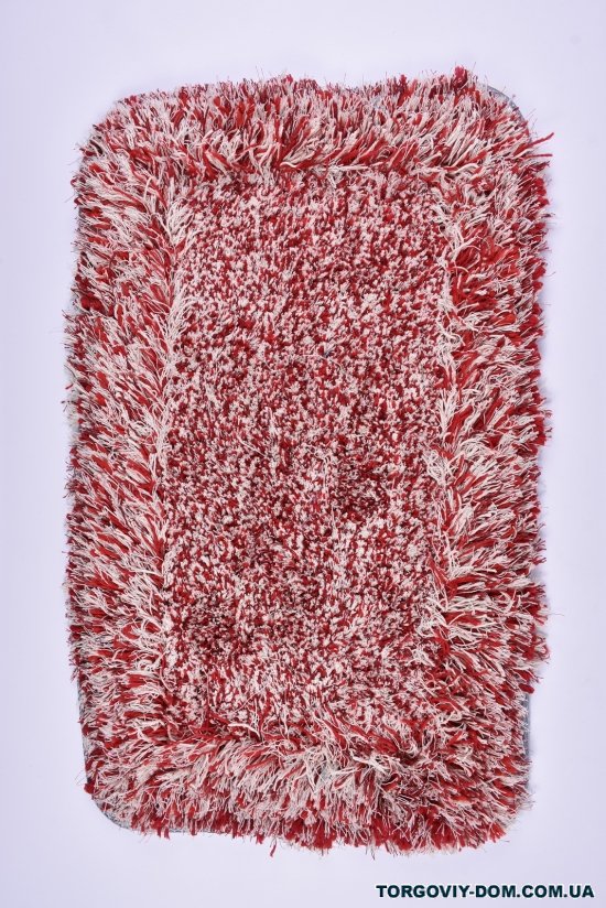Коврик "травка" на тканевой основе (цв.красный) размер 50/80 см арт.2020-030