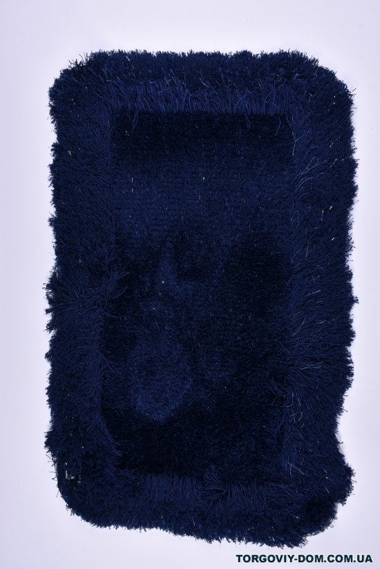 Коврик "травка" на тканевой основе (цв.т.синий) размер 50/80 см арт.2020-030