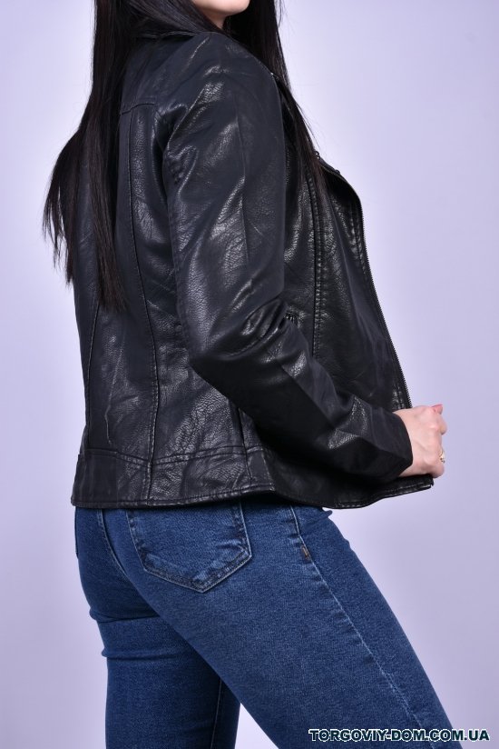 Куртка женская (цв.чёрный) демисезонная экокожа "YARINA" Размеры в наличии : 38, 40 арт.B367