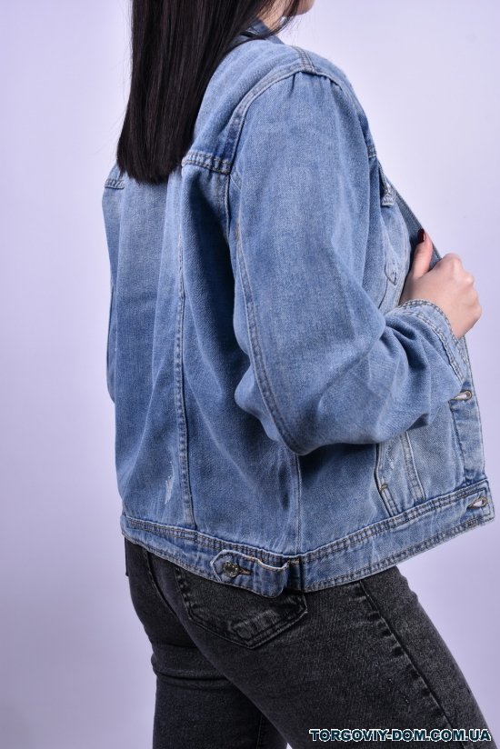 Пиджак джинсовый женский со стрейчем "NewJeans" Размер в наличии : 38 арт.DX909