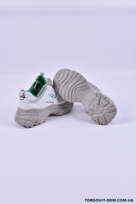 Кросівки жіночі (кол. білий/зелений) "Gukkcr" Розміри в наявності : 37, 39 арт.RF0083