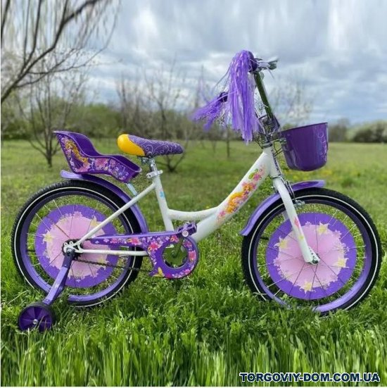 Велосипед 2-колісний розмір колеса 18 дюймів (кол. білий) "GIRLS" з кошиком арт.006