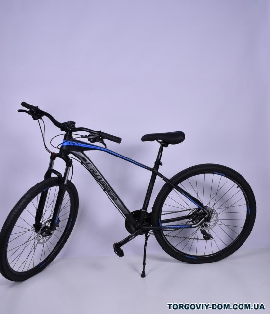 Гірський велосипед колесо 29 дюймів (кол. чорний/синій) рама 18" CROSSER (SHIMANO) арт.29-085-21-18