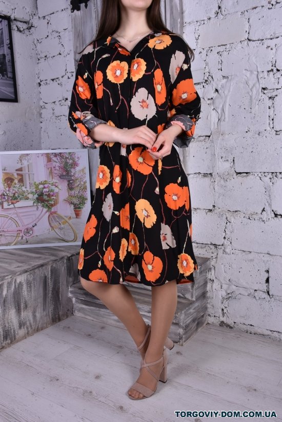 Платье женское (цв.чёрный/оранжевый) "BURRASCA" Размеры в наличии : 46, 48, 50, 52 арт.16841