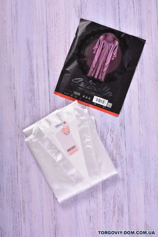 Комплект шелковый женский (цв.белый) ночная рубашка + халат+бикини DEEP SLEEP Размеры в наличии : 48, 50, 52 арт.11010