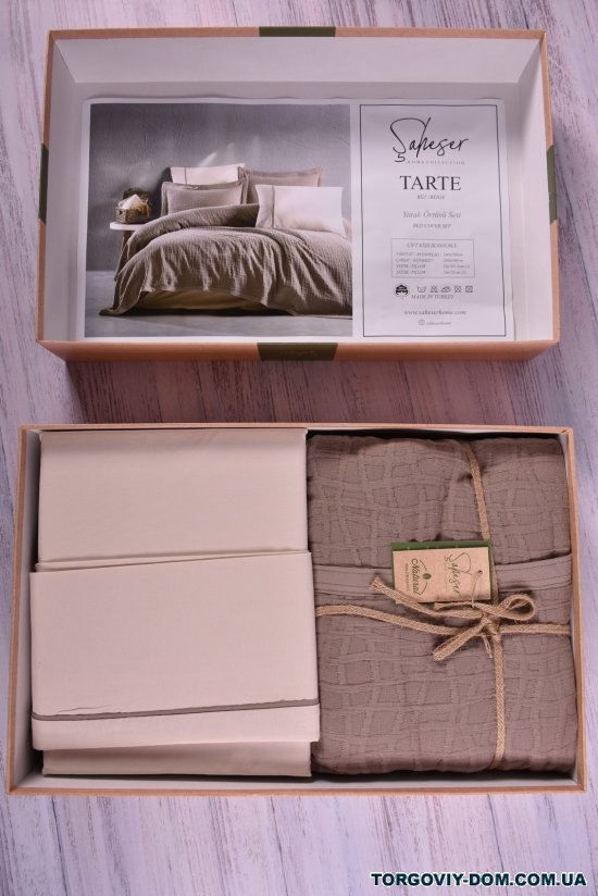 Комплект постельного белья (цв.кремовый) размер 200/240 см. (вареный хлопок 100% ) арт.SAHESER