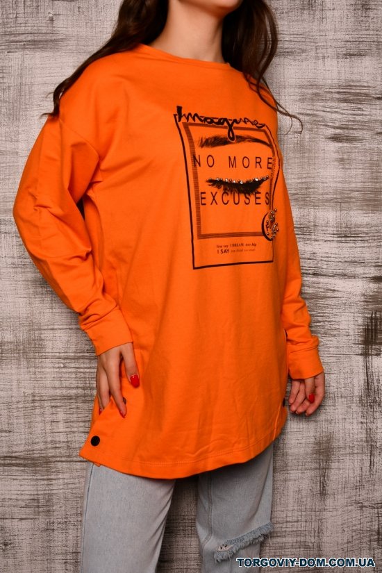 Батник женский (цв.оранжевый) трикотажный "BURRASCA" Размеры в наличии : 44, 46, 48 арт.16710