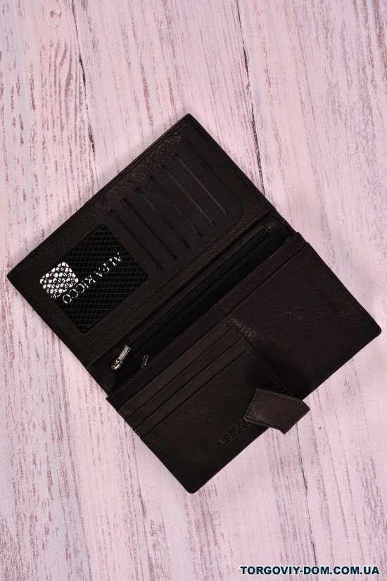 Кошелёк зажим мужской кожаный (color.black) размер 18.5/10 см. "ALFA RICCO" арт.AR2020CC