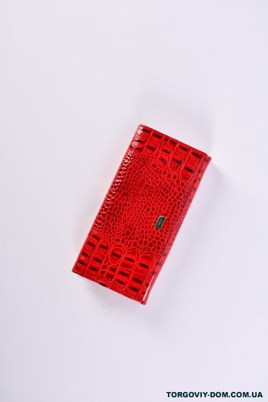 Гаманець жіночий шкіряний лаковий (color.red) розмір 18.5/9 см. "Alfa Ricco" арт.AR3417/WE