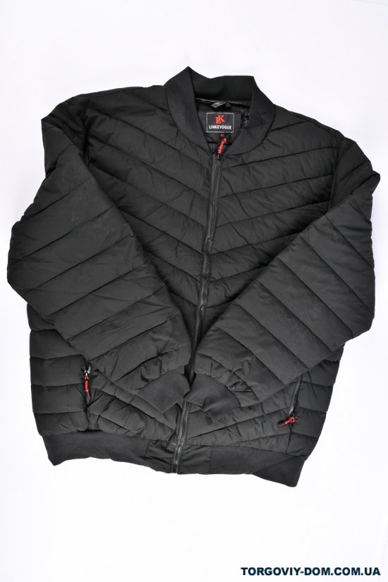 Куртка бомбер мужская (цв.черный) из плащевки демисезонная Размер в наличии : 58 арт.2310