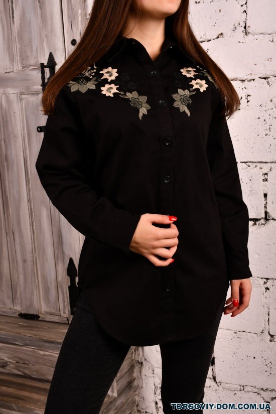 Рубашка женская (цв.черный) (100% cotton) "BURRASCA" Размеры в наличии : 42, 46 арт.16898