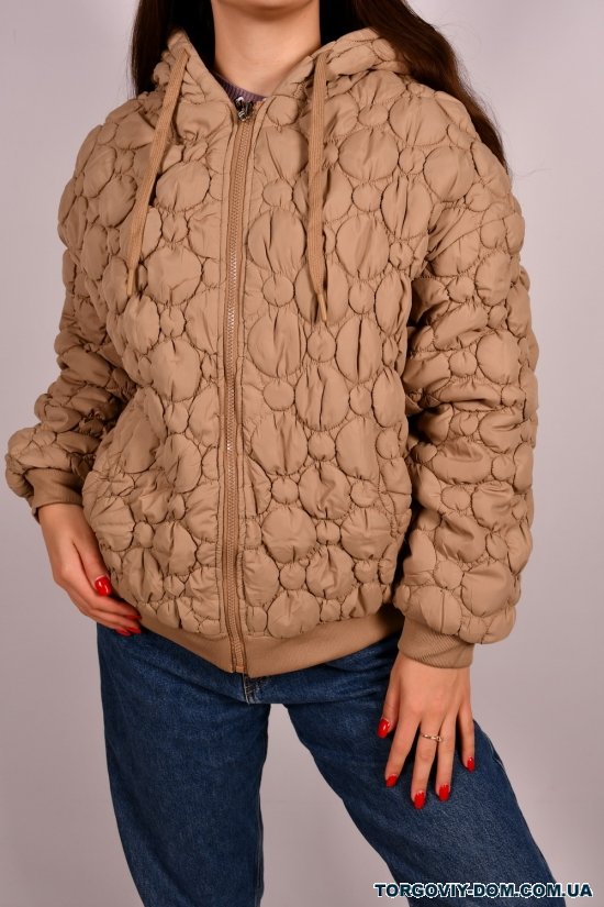 Куртка женская двухстороняя (цв.капучино) демисезонная болоневая Размер в наличии : 46 арт.93