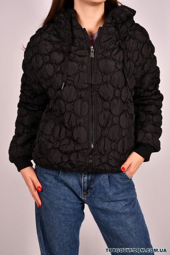 Куртка женская двухстороняя (цв.чёрный) демисезонная болоневая Размеры в наличии : 44, 46 арт.93