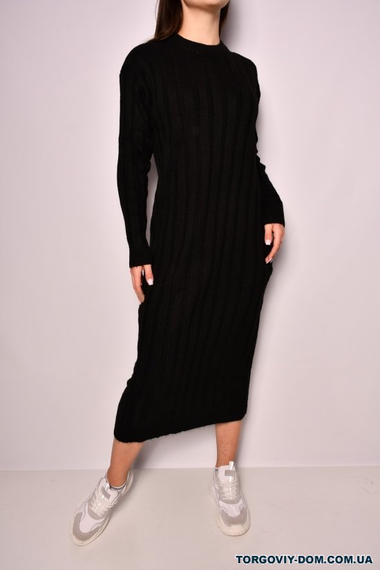 Платье женское тонкой вязки (цв.черный) "Karon" размер 46-48 арт.8038SW