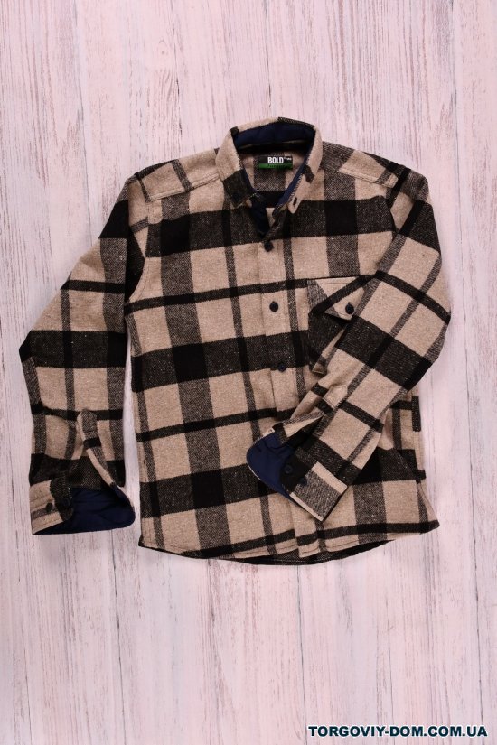 Рубашка байковая для мальчика (цв.капучино/чёрный) BOLD Рост в наличии : 164 арт.142916