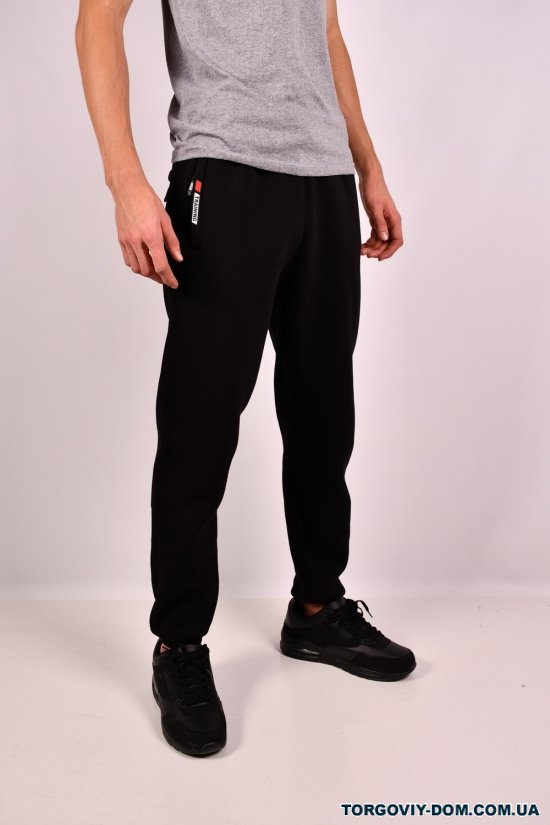 Штани спортивні чоловічі (кол. чорний) трикотажні на флісі "GLR" Розмір в наявності : 50 арт.04
