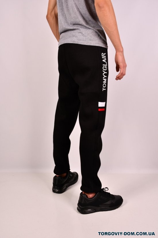 Штани спортивні чоловічі (кол. чорний) трикотажні на флісі "GLR" Розмір в наявності : 44 арт.08