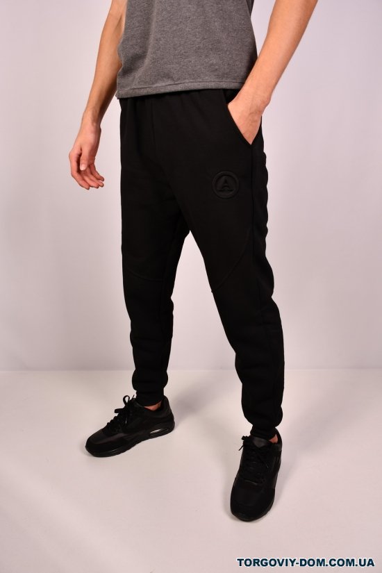 Чоловічі штани трикотажні на флісі (кол. чорний) "LONGCOM" Розміри в наявності : 46, 48, 50, 52, 54 арт.A24