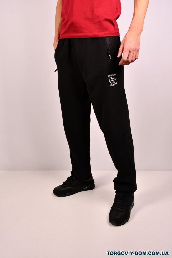 Чоловічі штани трикотажні на флісі (кол. чорний) "LONGCOM" Розміри в наявності : 46, 48 арт.A23
