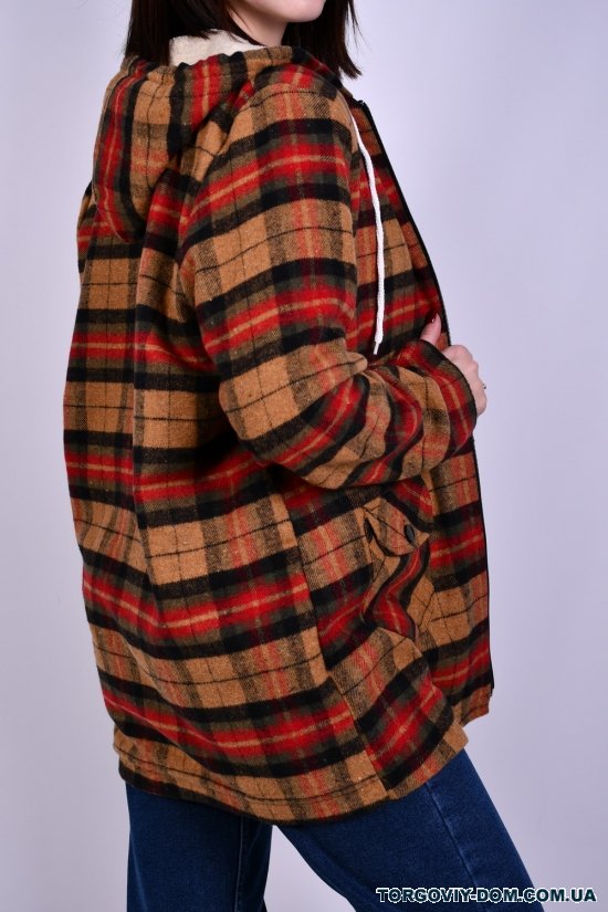 Рубашка женская байковая (цв.горчичный/бордовый) на меху "MADOY" Размеры в наличии : 42, 44, 46, 48 арт.3070