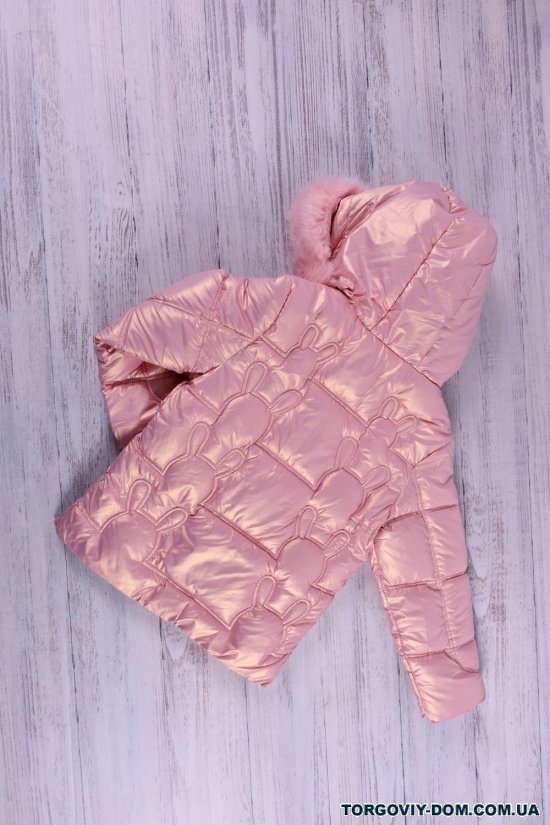Куртка для девочки (цв.розовый) из плащевки зимняя Рост в наличии : 104, 128, 140, 152 арт.133