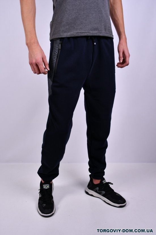 Чоловічі штани трикотажні (кол. т. синій) на флісі BLACK CYCLONE Розмір в наявності : 48 арт.WK-7125