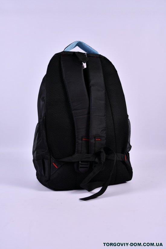 Рюкзак з плащової тканини (кол. чорний/блакитний) розмір 45/30/16см арт.10171