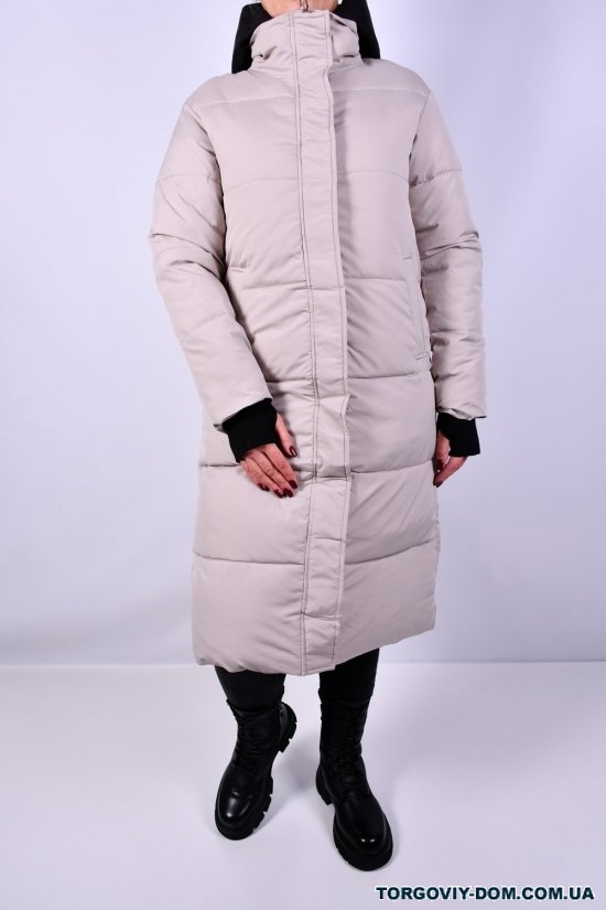 Пальто женское (цв.кремовый) зимнее из плащевки Размеры в наличии : 48, 50 арт.8325