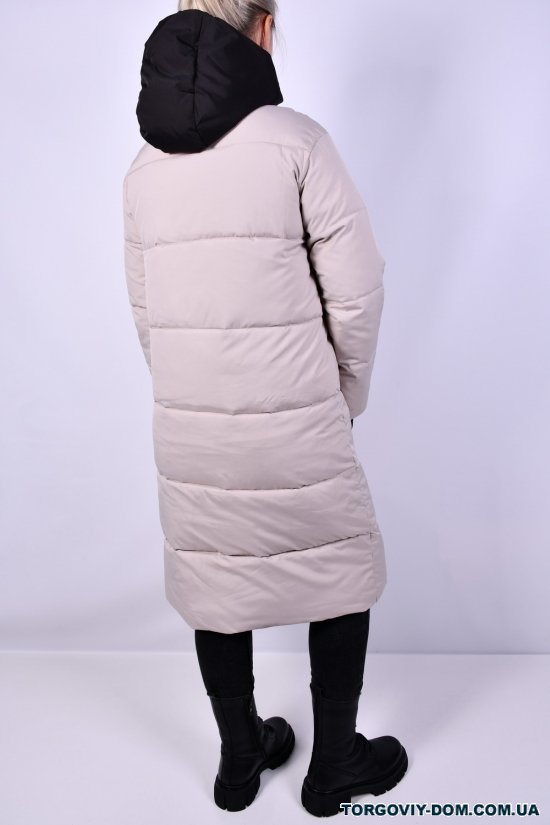 Пальто жіноче (кол. кремовий) зимове з плащової тканини. Розміри в наявності : 48, 50 арт.8325