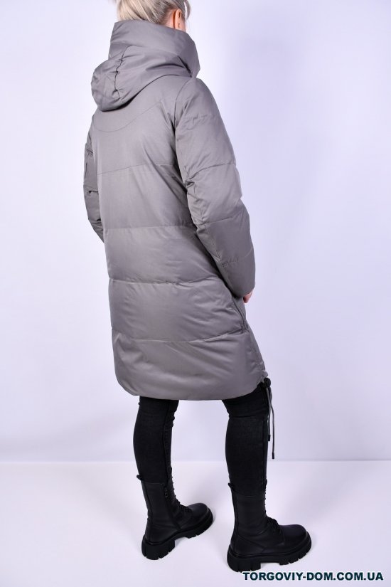 Пальто жіноче (цв. сірий) зимове з плащової тканини Розмір в наявності : 54 арт.2323