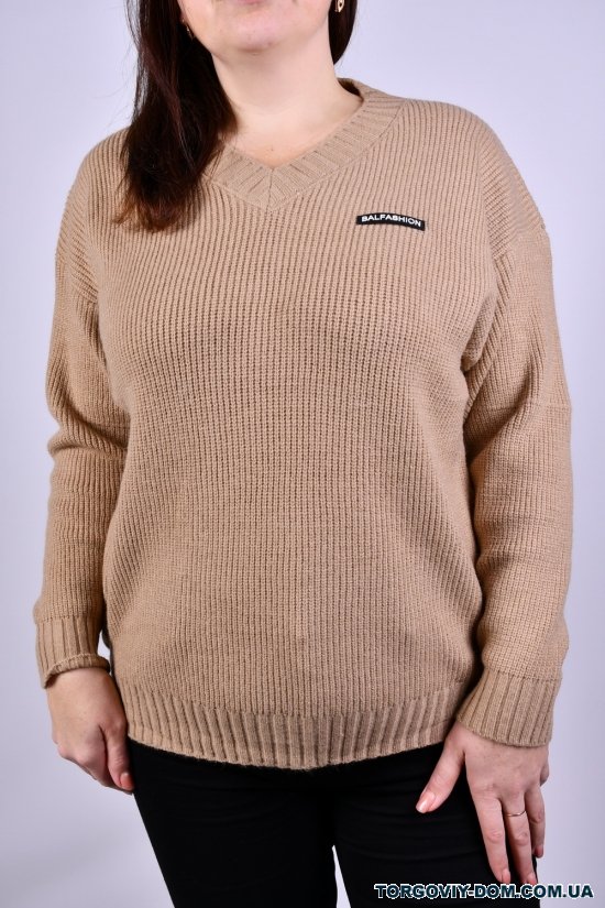 Жіночий светр в'язаний (кол. латте) розмір 50-52 арт.329