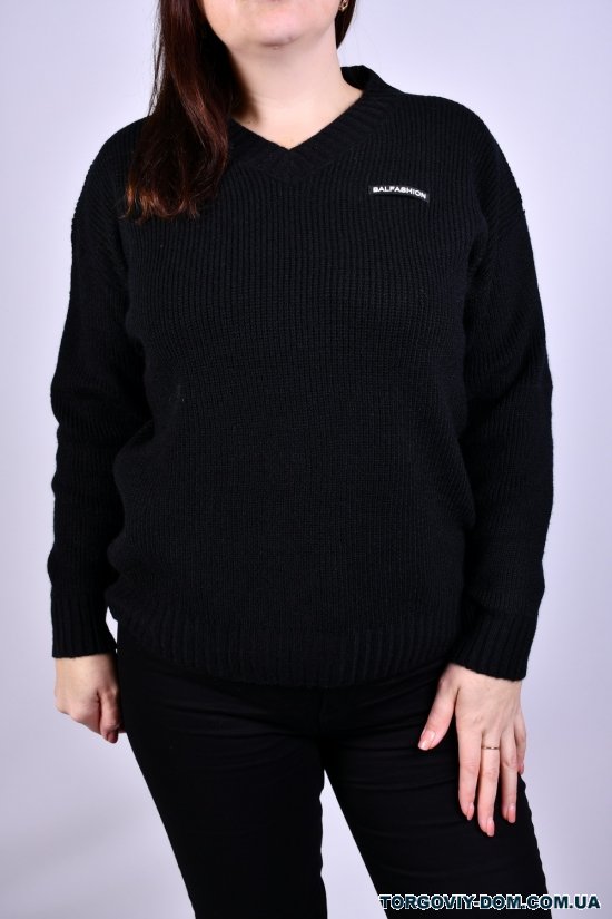 Жіночий светр в'язаний (кол. чорний) розмір 50-52 арт.329