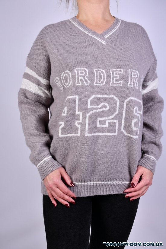 Жіночий светр в'язаний (кол. св.сірий) розмір 48-50 OVER SIZE арт.T7031