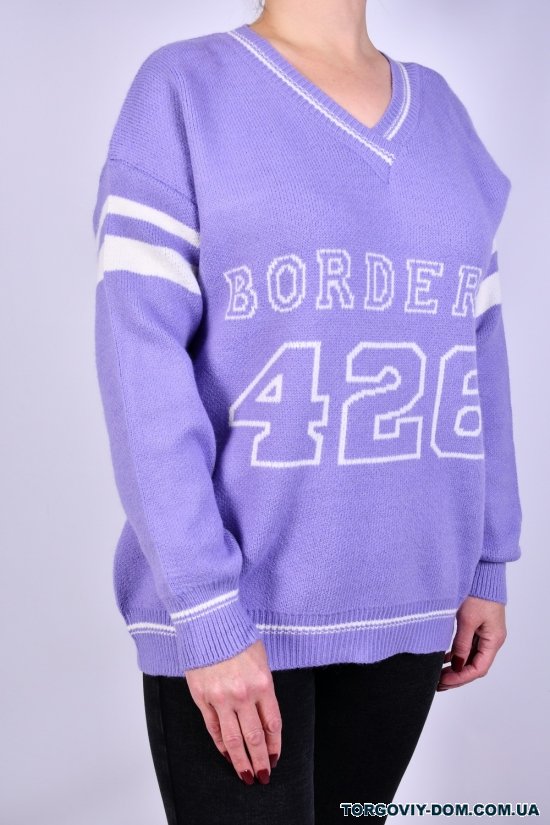 Жіночий светр в'язаний (кол. бузковий) розмір 48-50 OVER SIZE арт.T7031