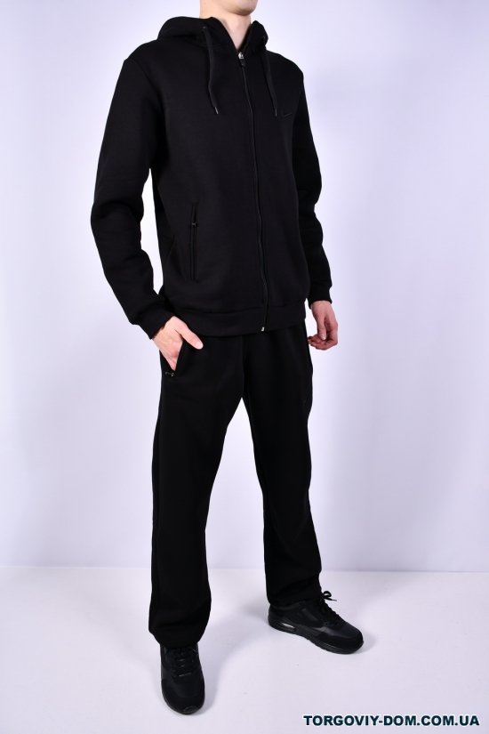 Костюм спортивний чоловічий (чорний) на флісі  Розміри в наявності : 48, 50, 52, 56 арт.FV1717