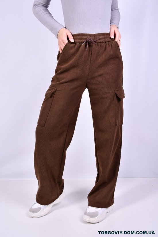 Штани жіночі (модель карго) вельветові на хутрі Розміри в наявності : 26, 30 арт.3009-3
