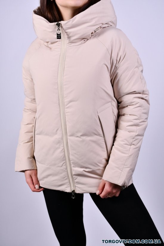 Куртка женская (цв.кремовый) зимняя из плащевки "CALOOVEI" Размеры в наличии : 44, 46, 50 арт.775