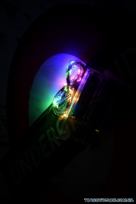 Гирлянда светодиодная капля росы нить 3м led Батарейки АА разноцветная арт.НФ-00000926