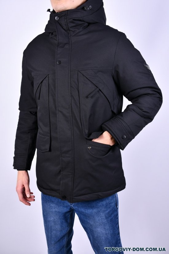 Куртка чоловіча (кол. чорний) із плащової тканини зимова Розмір в наявності : 48 арт.A881