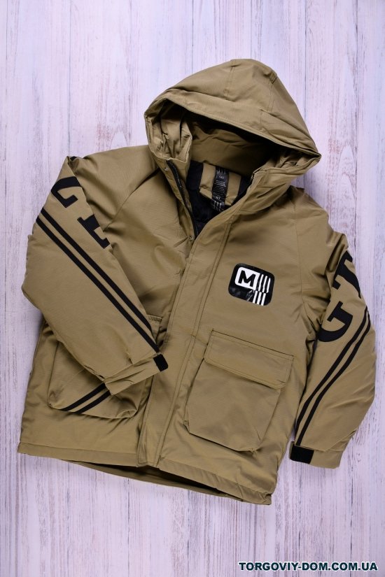 Куртка для мальчика (цв.хаки) из плащевки зимняя (модель OVER SIZE) Рост в наличии : 152, 158, 164, 170 арт.809