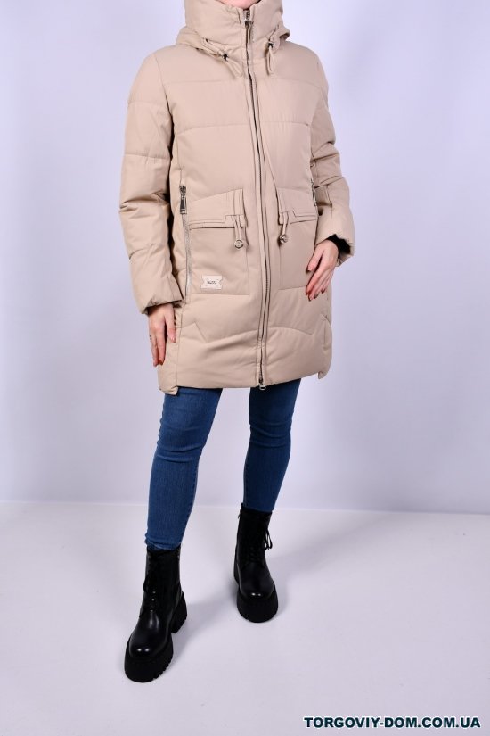Пальто женское (цв.кремовый) из плащевки зимнее Размер в наличии : 44 арт.3018