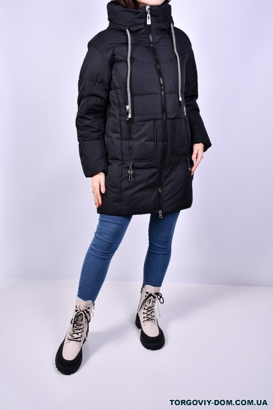 Куртка женская (цв.черный) из плащевки зимняя Размер в наличии : 50 арт.3032