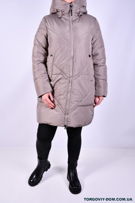 Пальто женское зимние (цв.кремовый) из плащевки "QIANZHIDU" Размер в наличии : 48 арт.M911018