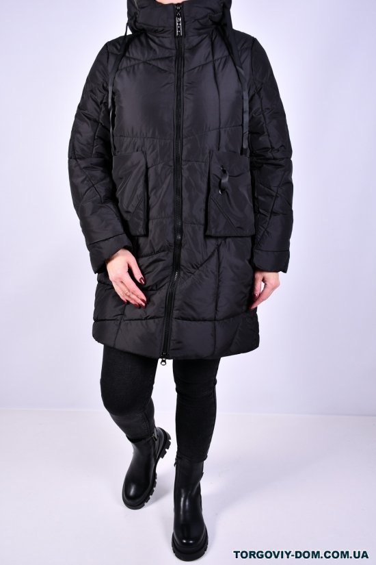 Пальто женское зимние (цв.черный) из плащевки Размеры в наличии : 48, 50, 52, 56 арт.M911016