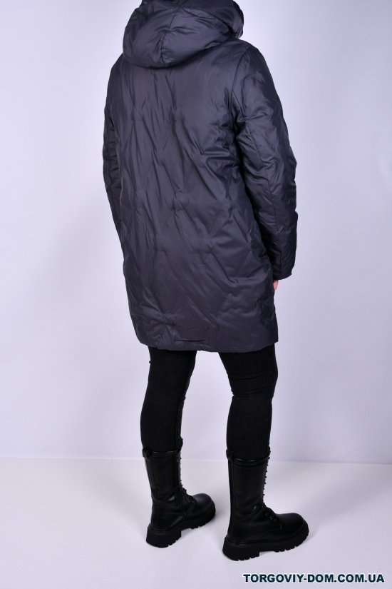 Куртка жіноча зимова (колір сірий) з плащової тканини Розміри в наявності : 46, 48, 50, 52 арт.M910003