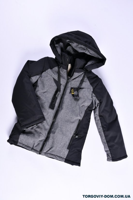 Куртка для мальчика зимняя(цв.черный/серый) на меху Рост в наличии : 128, 140, 146 арт.01/